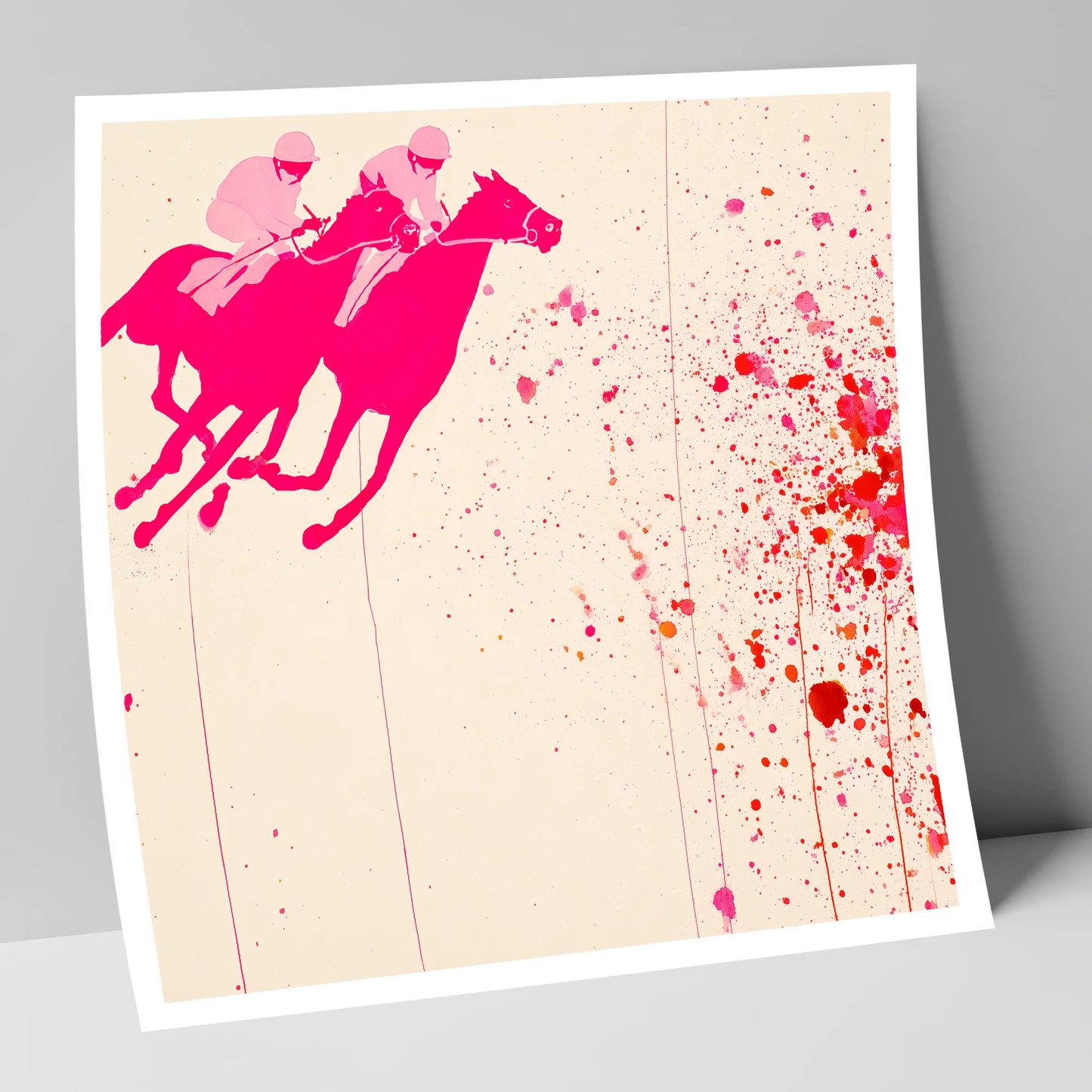 Vibrant Photo Finish racing horse art print