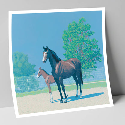 Summer Paddock Serenity mare & foal art print