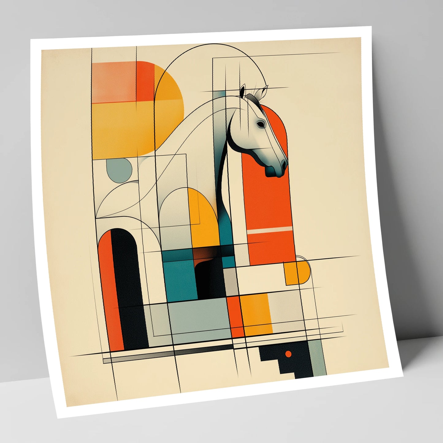 Architectural Equine Profile horse stable art print