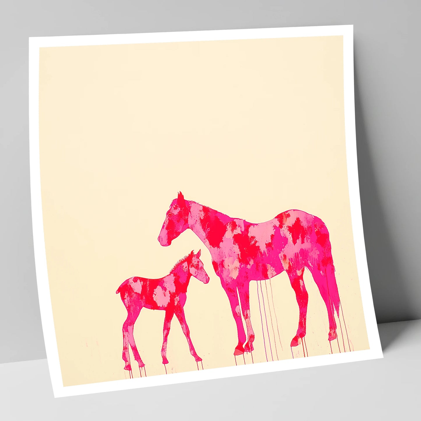 Magenta Mare and Foal mare & foal art print