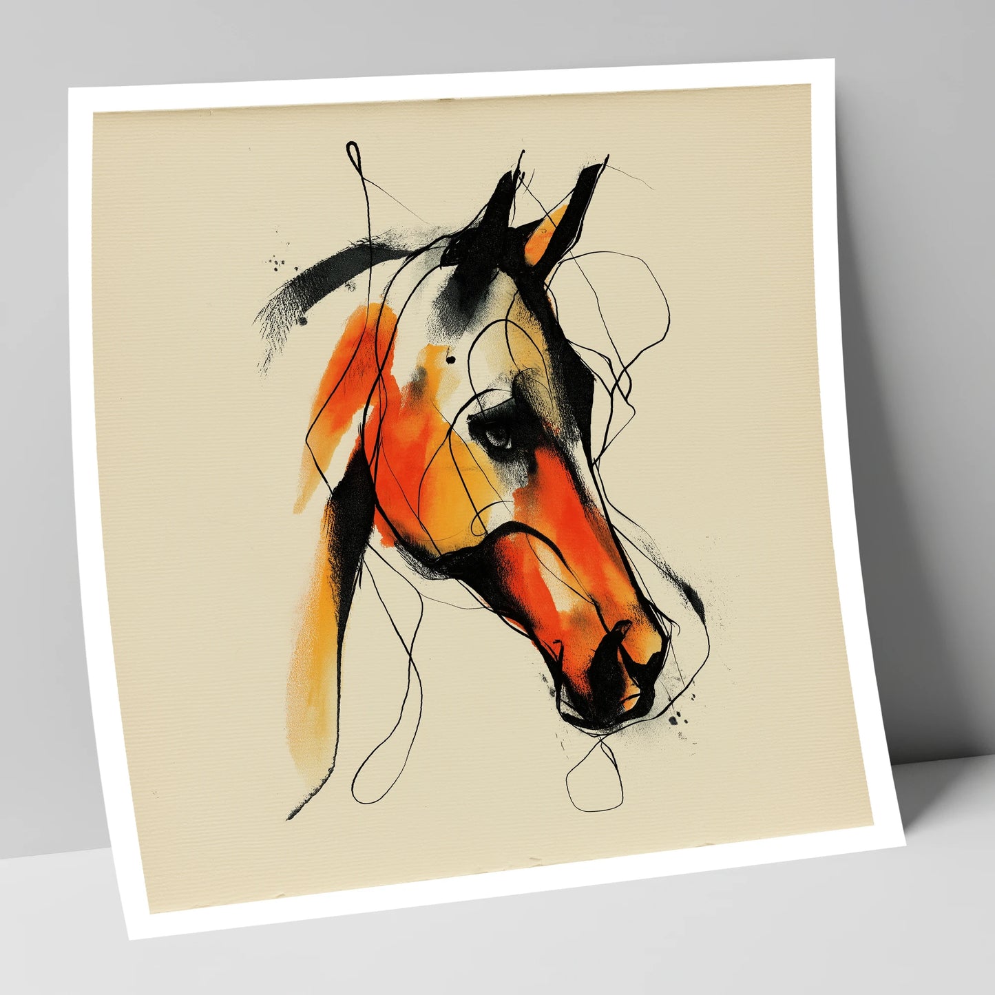 Vivid Amber Equine horse portrait art print