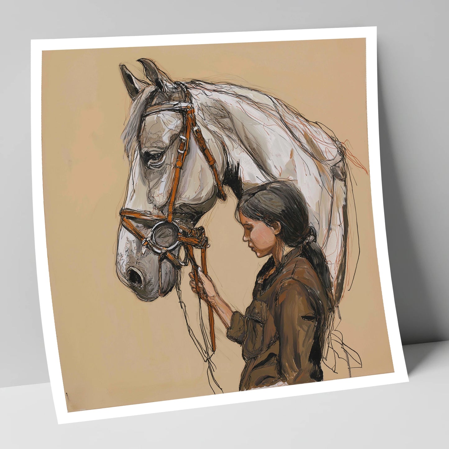 Quiet Connection horse & rider art print