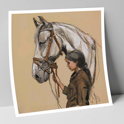 Quiet Connection horse & rider art print