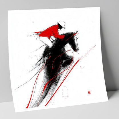 Flight in Crimson show jumping horse art print