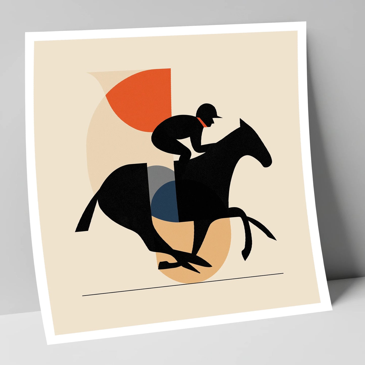 Retro Racing Silhouette racing horse art print
