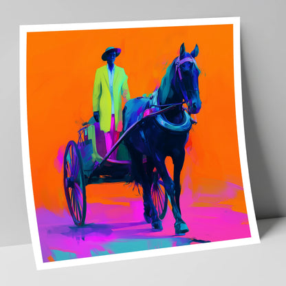Electric Harness Horse working horse art print