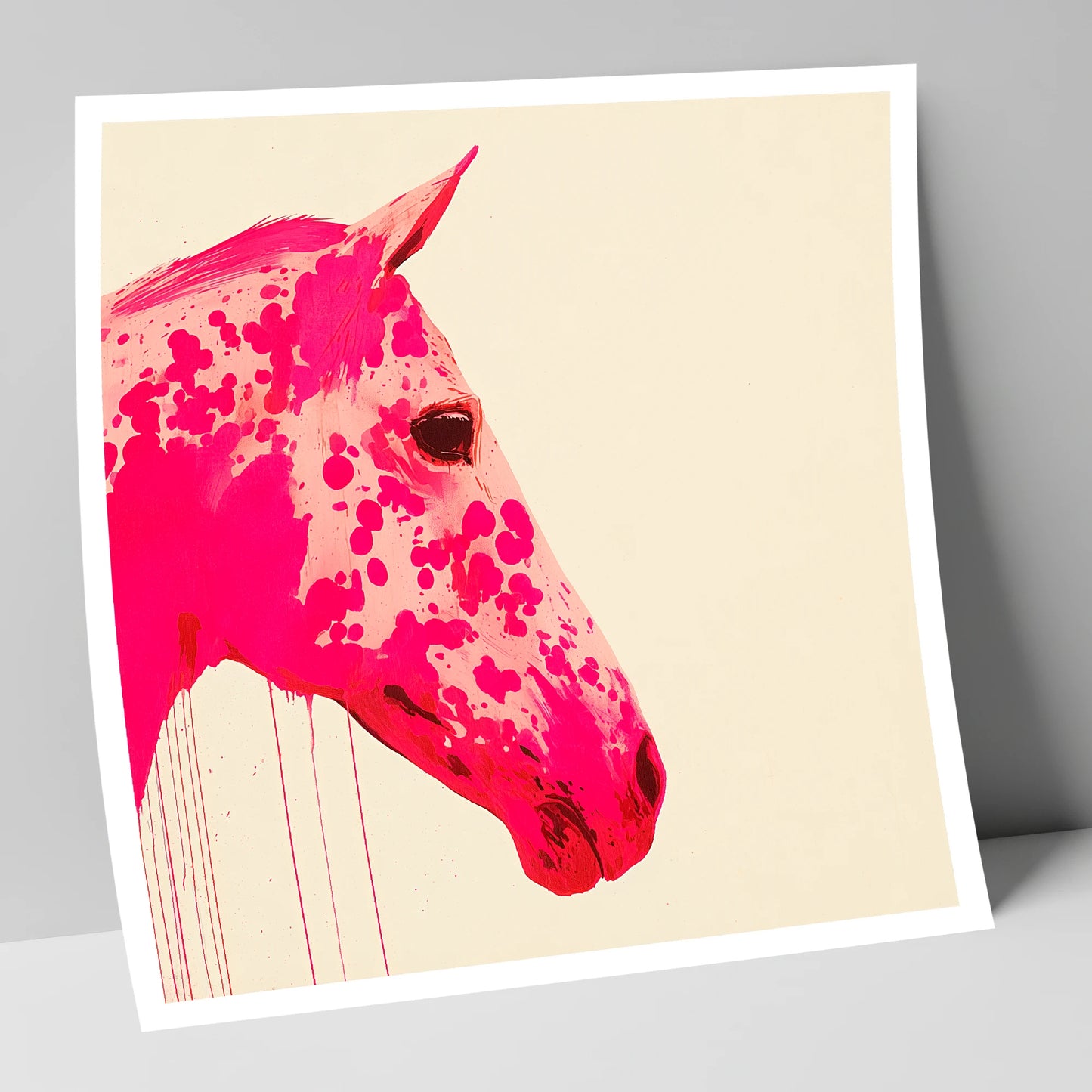 Vibrant Magenta Profile horse portrait art print