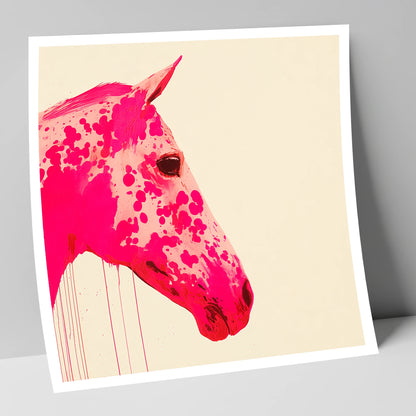 Vibrant Magenta Profile horse portrait art print