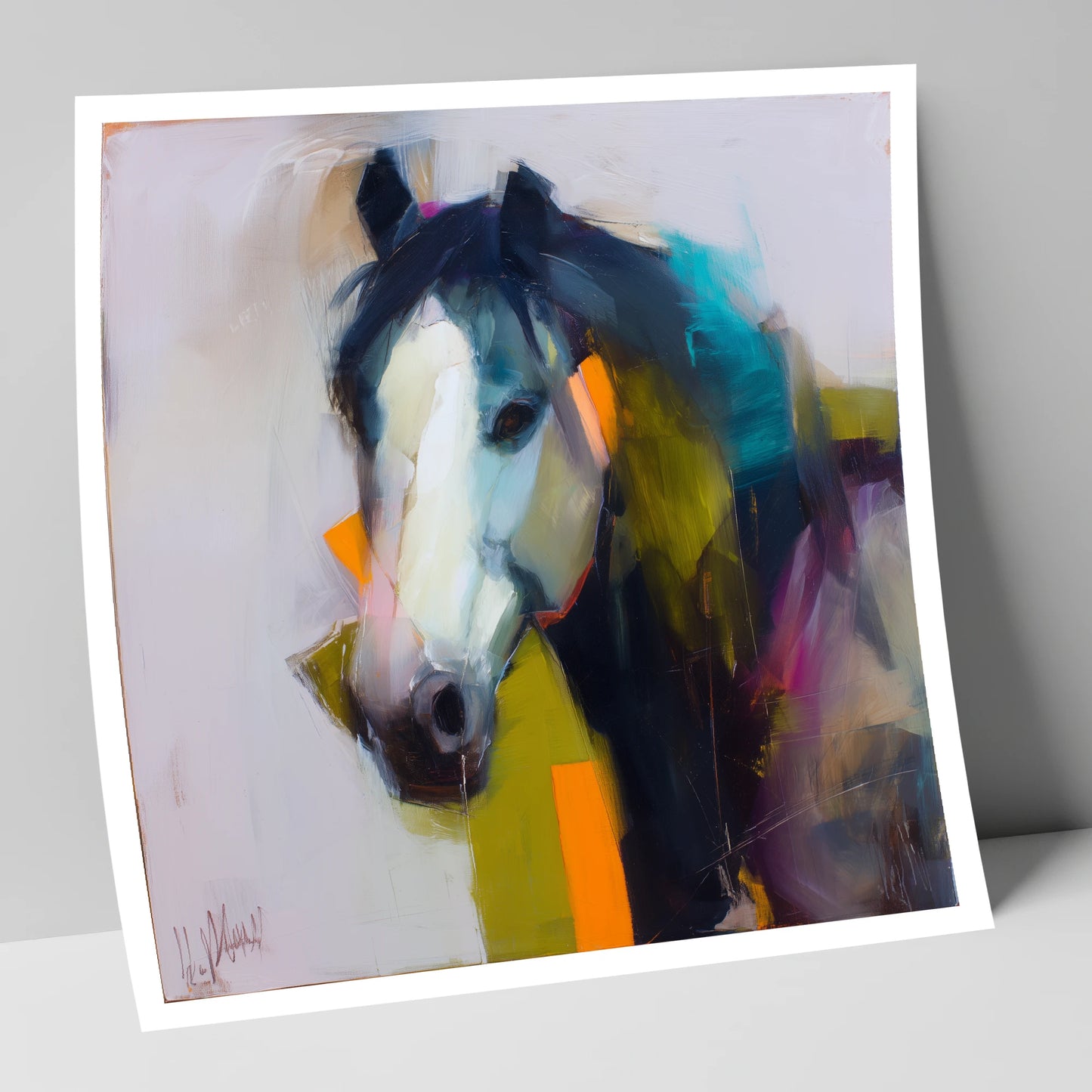 Contemporary Blaze Portrait horse portrait art print