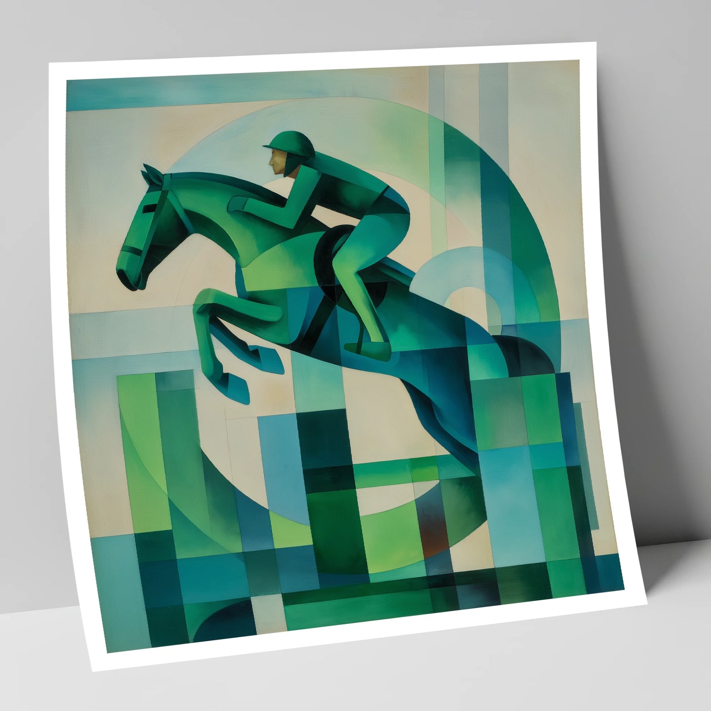Emerald Ascent show jumping horse art print