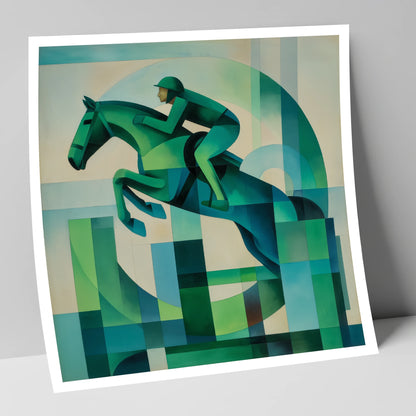 Emerald Ascent show jumping horse art print