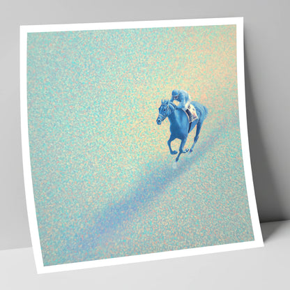 Luminous Racing Stride racing horse art print