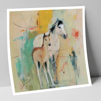 Gentle Guardianship mare & foal art print