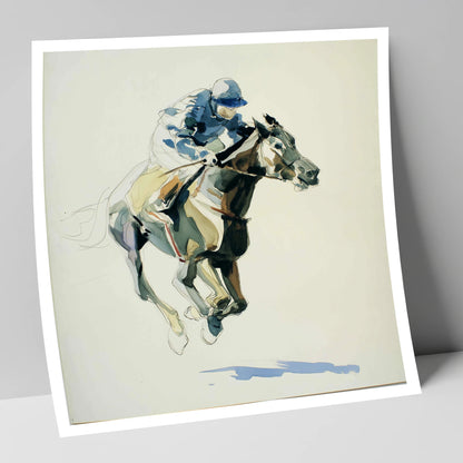 Cerulean Stride racing horse art print