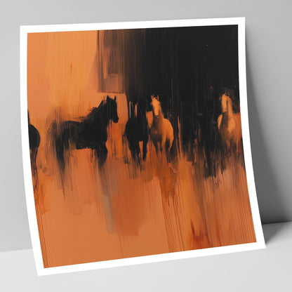 Ember and Shadow wild horses art print