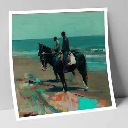 The Shoreline Hack horse landscape art print