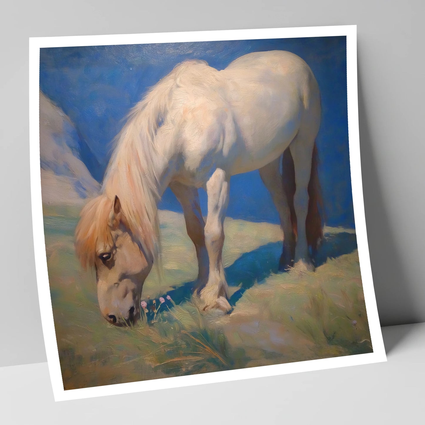 Sunlit Grazing horse breed art print