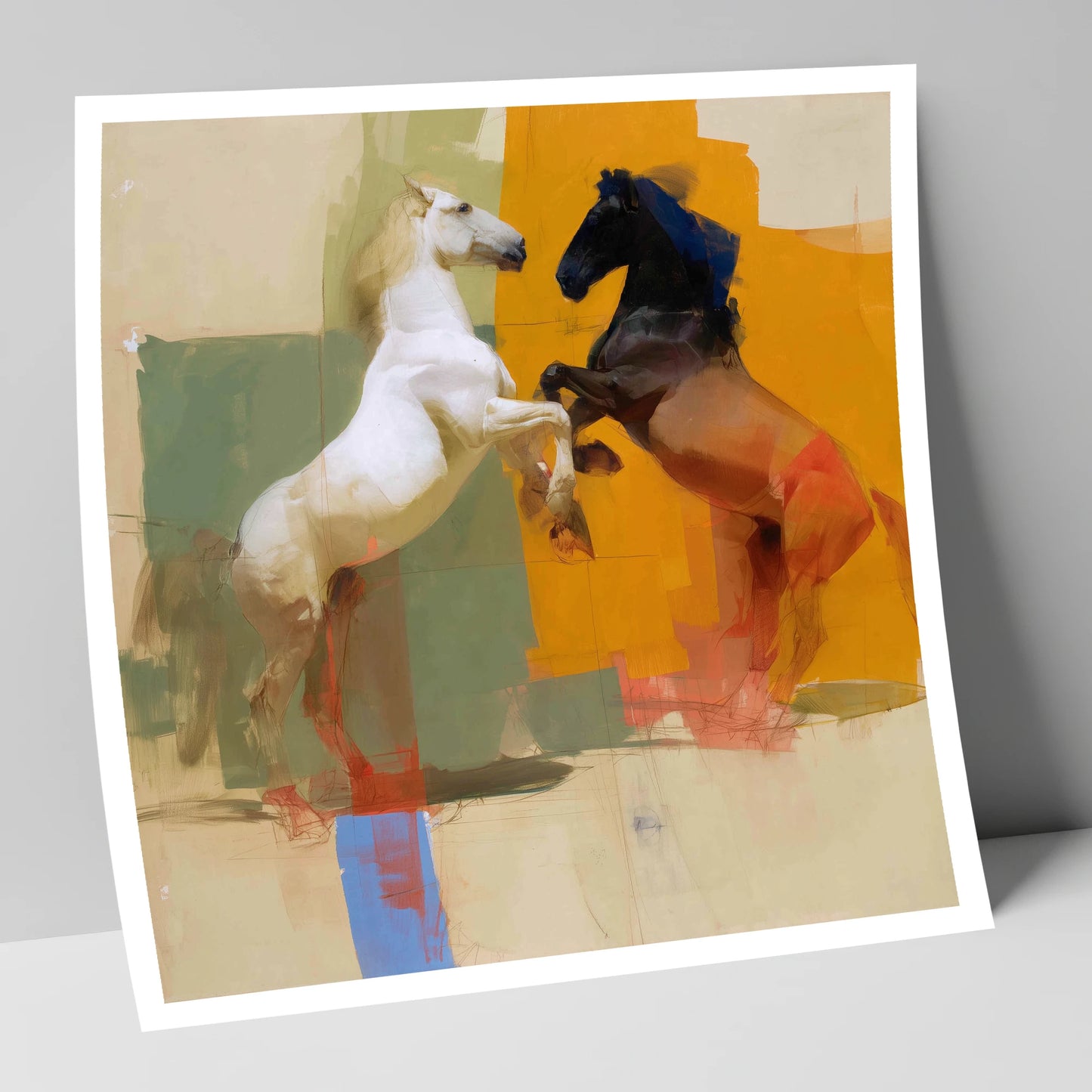 The Bold Encounter wild horses art print