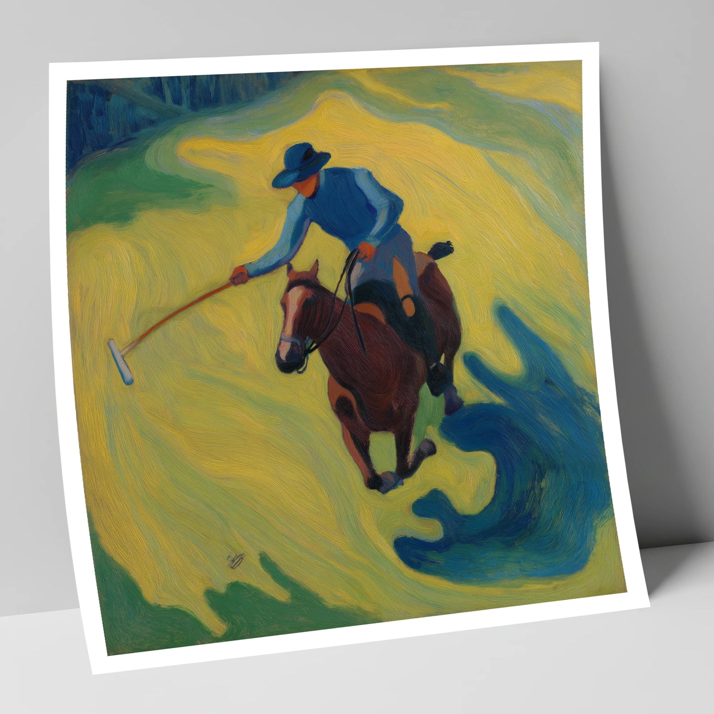 Sunlit Polo Swing polo horse art print