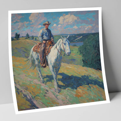 Riding the Ridge western horse art print