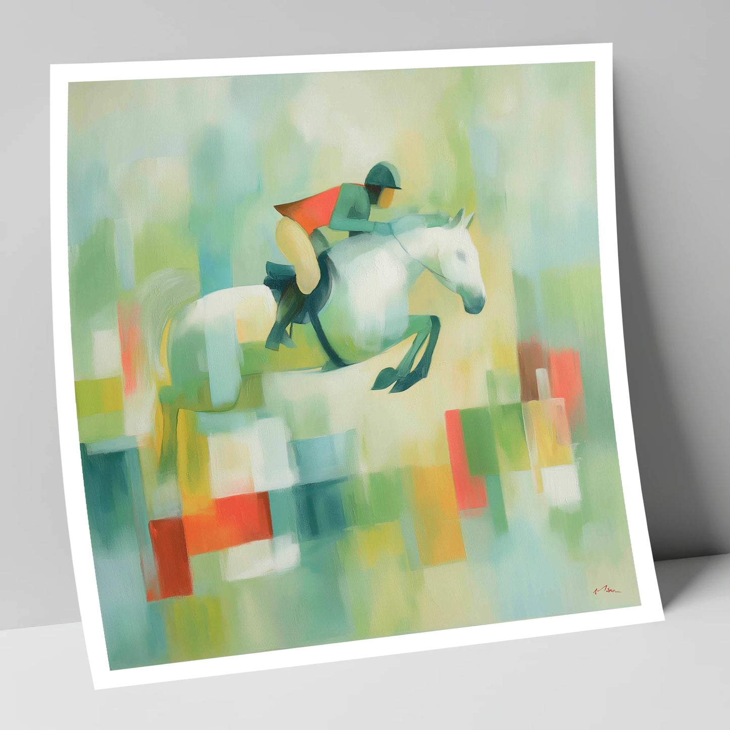 Clearing the Colours show jumping horse art print