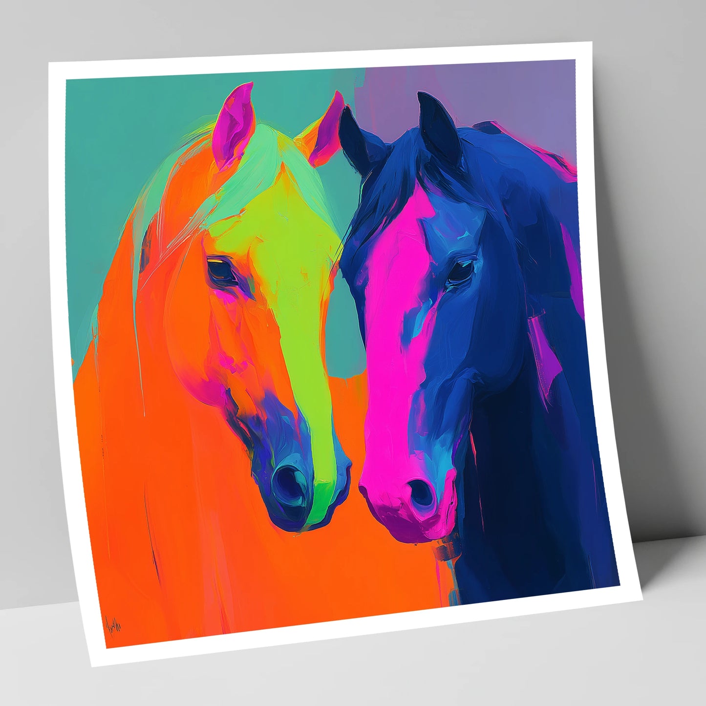 Neon Companions horse portrait art print