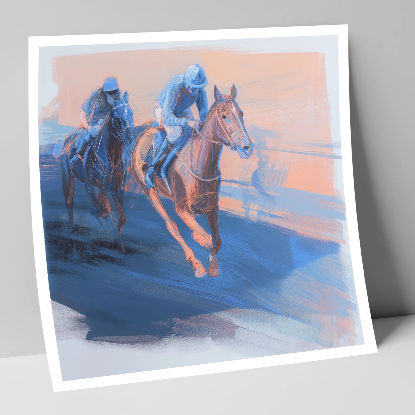 The Blue Furlong racing horse art print