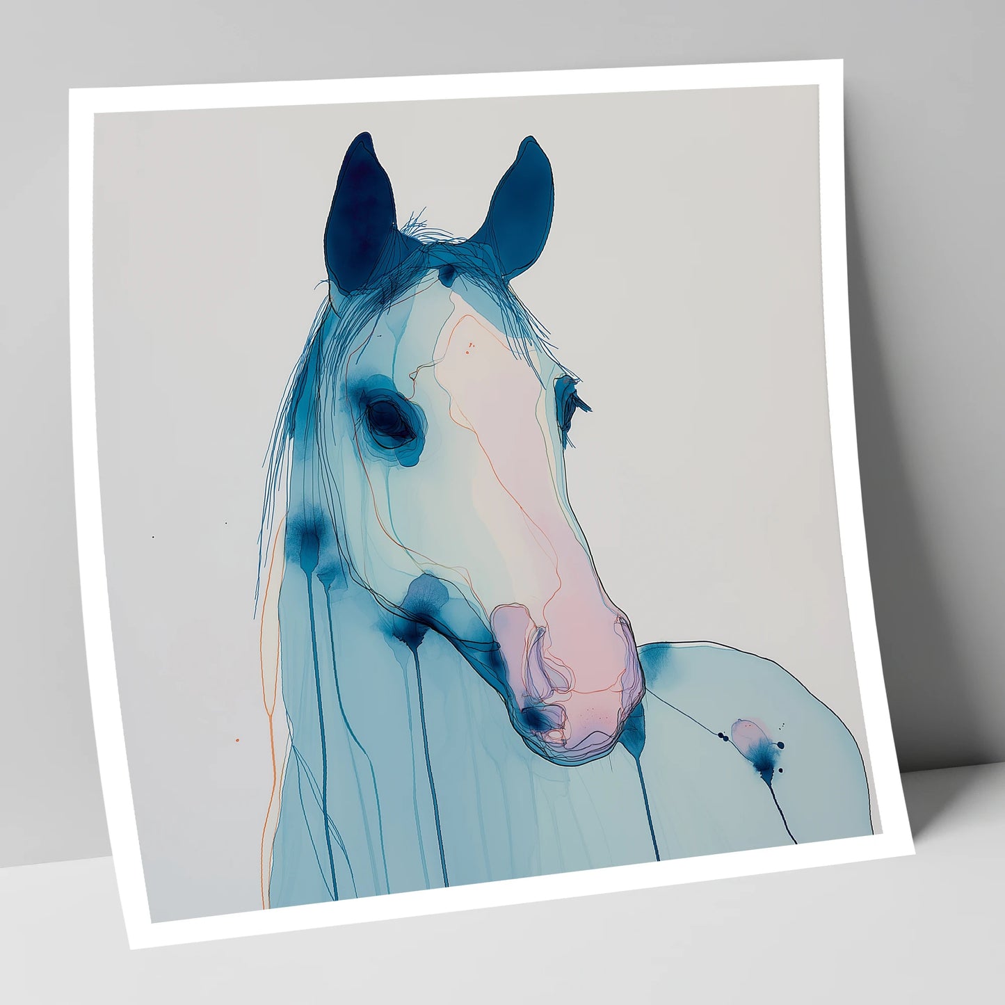 Cerulean Spirit horse portrait art print