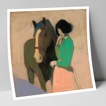 A Shared Silence horse & rider art print