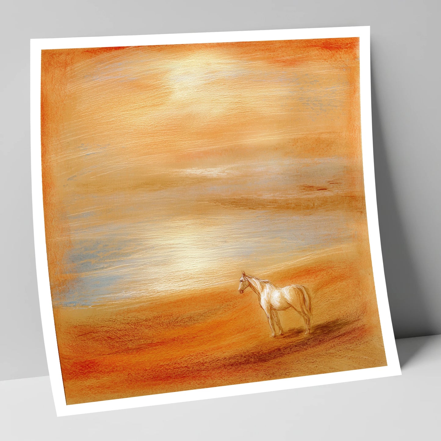 Amber Horizon horse landscape art print