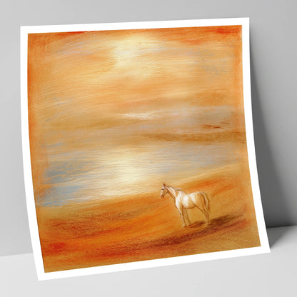 Amber Horizon horse landscape art print