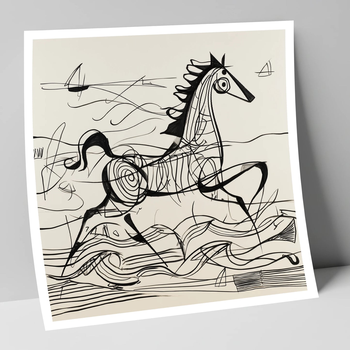 Structural Seaside Canter beach horse art print
