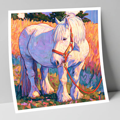 Feathered Cob in Vibrant Light horse breed art print