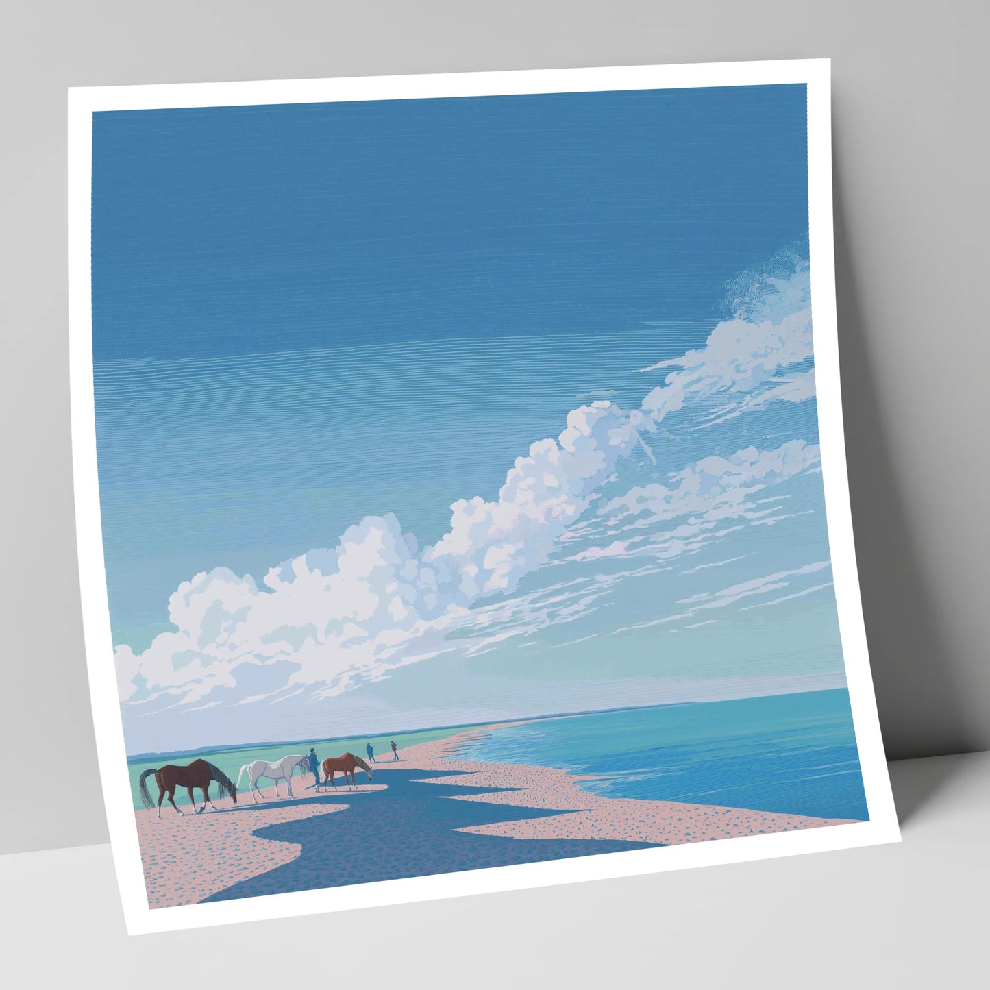 Endless Shoreline Hack horse landscape art print