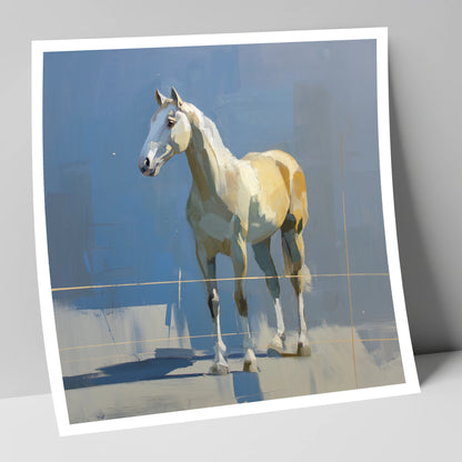 Sunlit Grey on Slate horse portrait art print