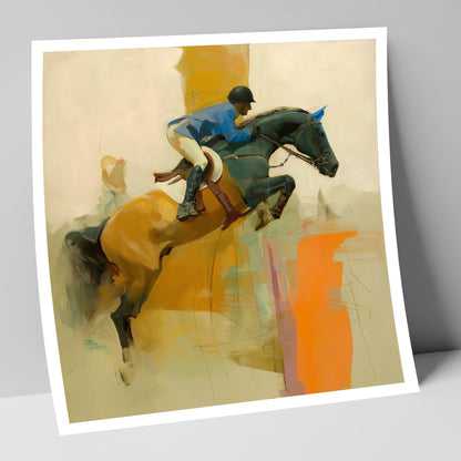 Abstract Showjumping Flight show jumping horse art print