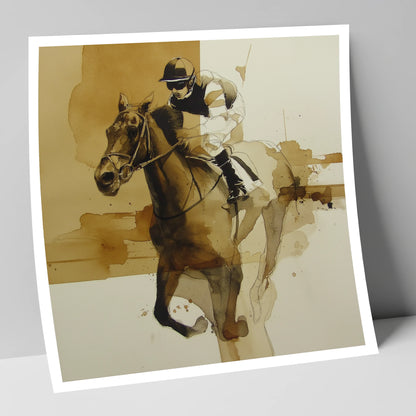 Sepia Sprint racing horse art print