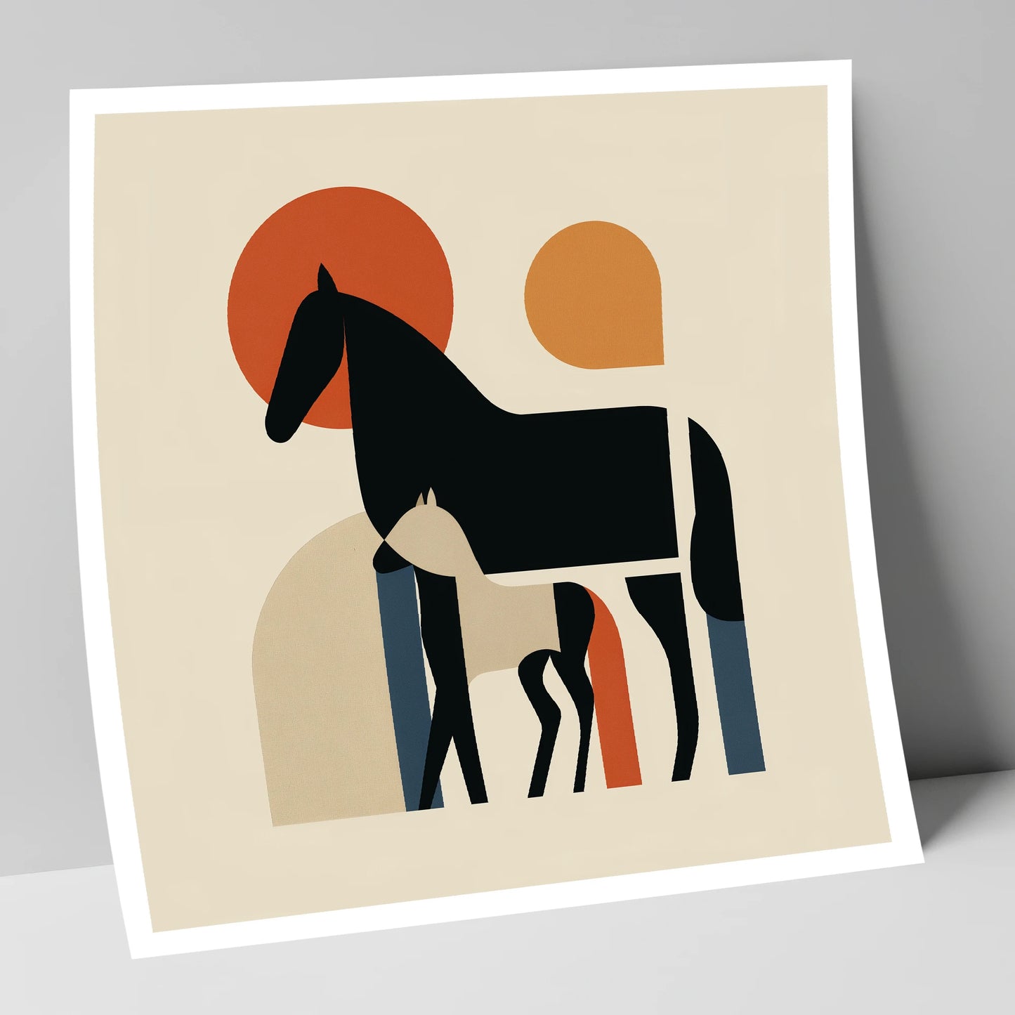 Modernist Matriarch mare & foal art print