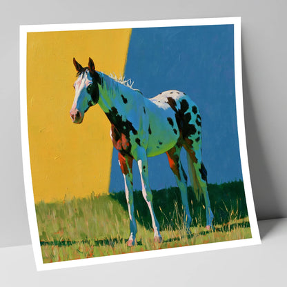 Spotted Horse in Vibrant Colours horse breed art print