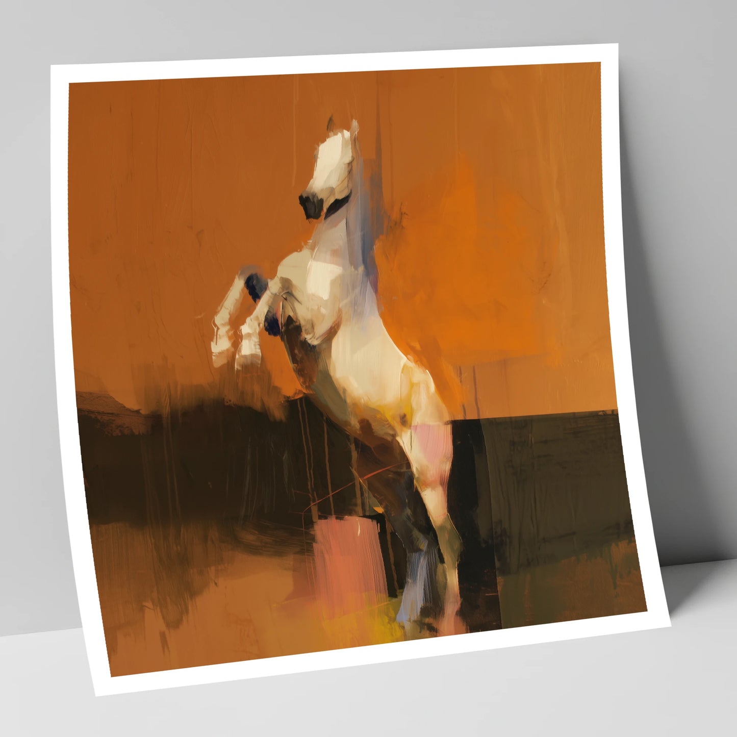 Rise in Ochre horse portrait art print