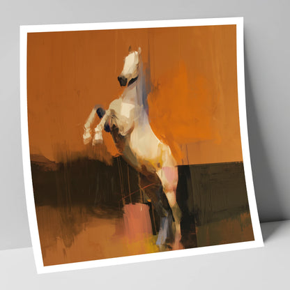 Rise in Ochre horse portrait art print