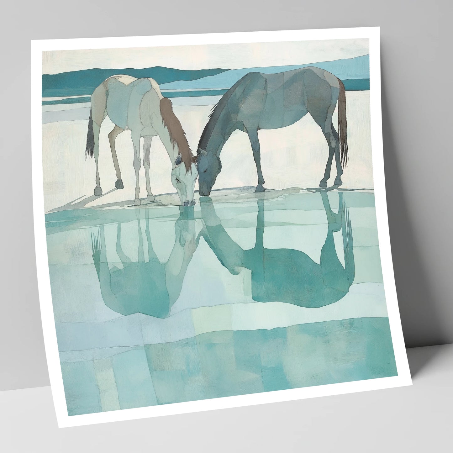 Mirrored Serenity wild horses art print