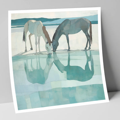 Mirrored Serenity wild horses art print
