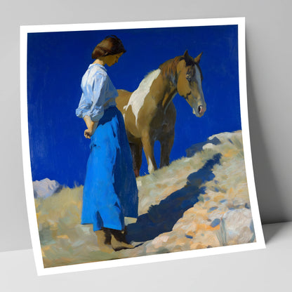 Under the Cobalt Sky horse & rider art print