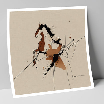 Abstract Rearing Stallion horse portrait art print