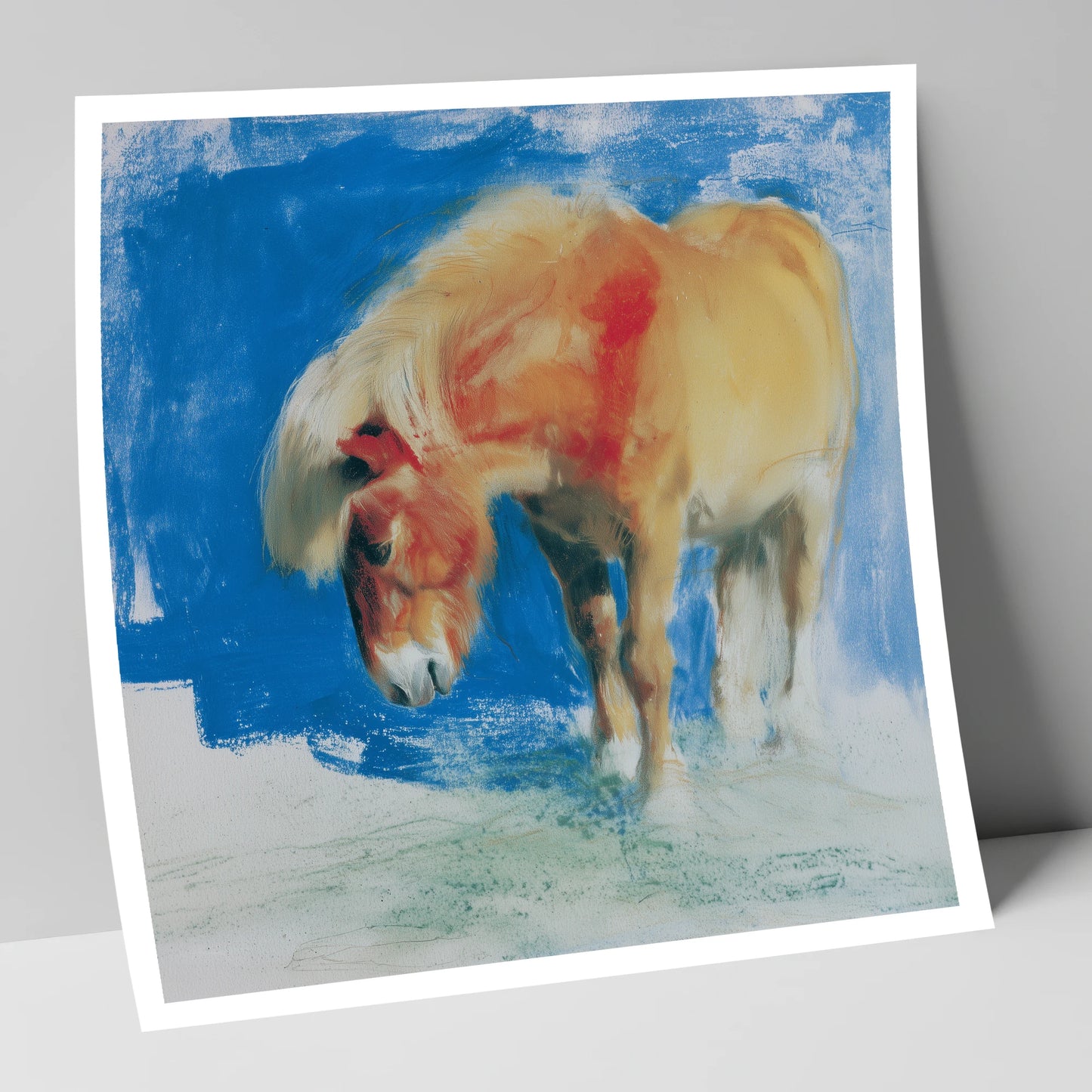 Golden Grazing Pony horse breed art print