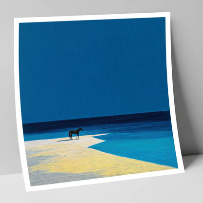 The Azure Edge horse landscape art print