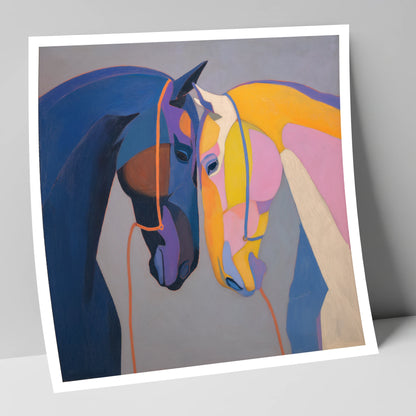 Vibrant Equine Bond - Print Unframed