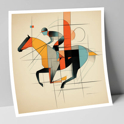Geometric Racing Form racing horse art print
