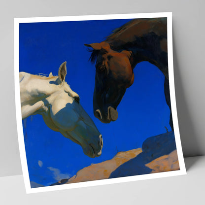 Cobalt Sky Companions horse portrait art print